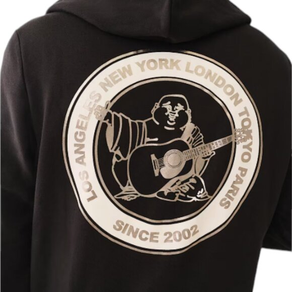 True Religion Men's 2 PC Sweatsuit Fleece Tracksuit Matching Outfit Black NWT - Picture 8 of 13